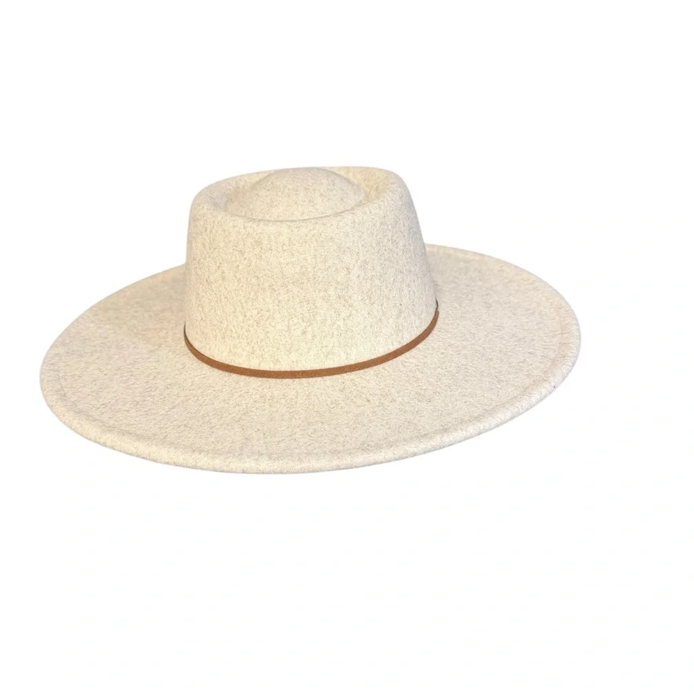 Torrid Cream Felted Bolero Wide-Brim Hat with Tan Band NWT